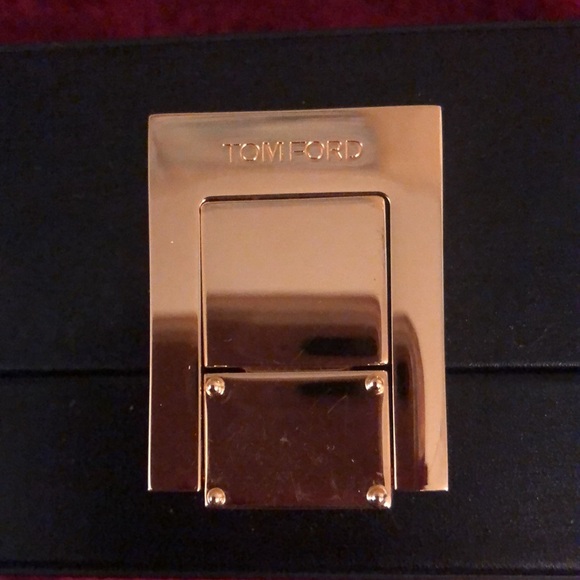 TOM FORD PALMELLATO SOFT LEATHER BOX BAG IN BLACK - Picture 2 of 5